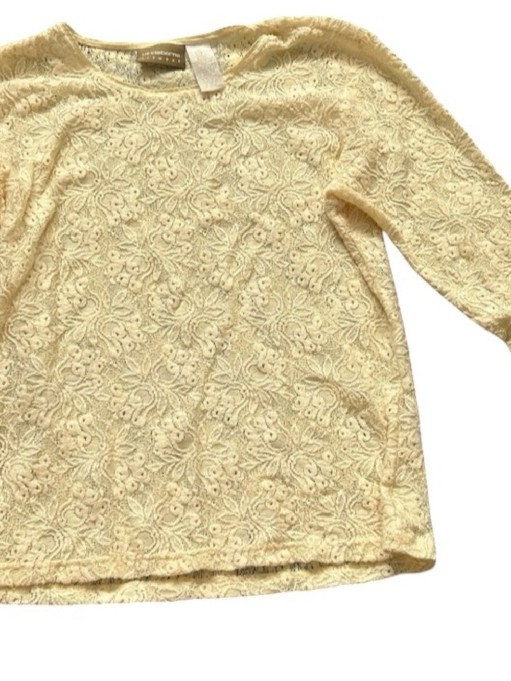 Vintage Liz
Claiborne Cream
Floral Lace Long Sleeve Top M